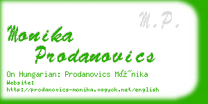 monika prodanovics business card